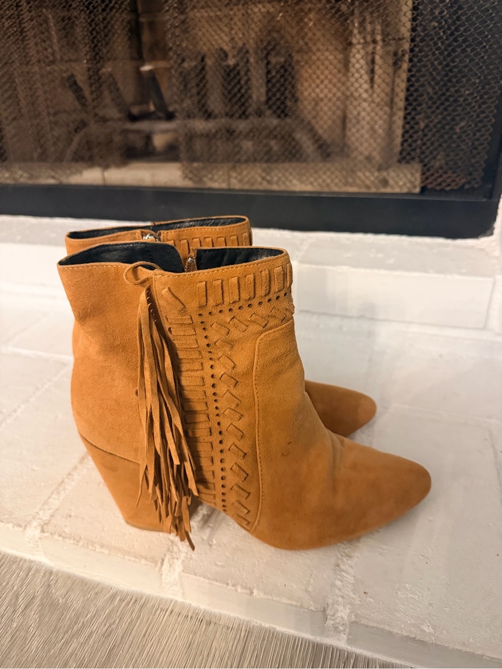 Rebecca Minkoff Ilan Suede Fringe Ankle Boots | Size 8.5